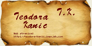 Teodora Kanić vizit kartica